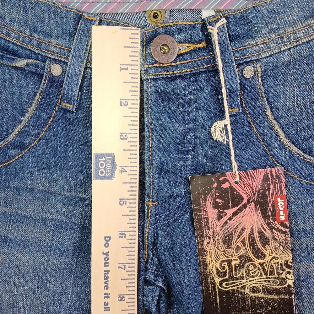 Vintage Levi's Jeans Denim Skimmer Shorts Women Size 3 Cutoff Lowrise Button Fly - Picture 14 of 16
